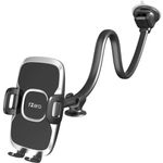1Zero Solid Car Truck Phone Mount Holder with 14-Inch Gooseneck Long Arm, Windshield Window Mobile Holders w/Industrial-Strength Suction Cup, Anti-Shake Stabilizer Compatible for All CellPhones iPhone