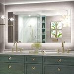 Keonjinn LED Mirror 48 x 24 Inch Backlit Mirror Lighted Bathroom Mirror with Lights Large Wall Mounted Anti-Fog LED Vanity Mirror Dimmable Makeup Mirror CRI90+ IP54 Waterproof(Horizontal/Vertical)