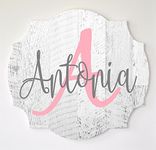 MRC Wood Products Baby Name Sign Personalized Scalloped Edge for Nursery