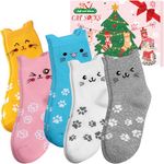 Cat Socks Christmas Gifts for Women: Cute Novelty Funny Cat Lovers Gifts for Women Ladies Winter Warm Thermal Socks 4-7, Stocking Fillers Women Teen Girl Xmas Gift Ideas for Her Girlfriend Mum Present