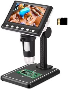 Koolertron Digital Microscope Camera, 4.3 Inch Coin Microscope 1X-1000X Magnification, 1080P Compound Microscope 8 Adjustable LED Light Coin Magnifier, PC View, Compatible with 32 GB Memory Card