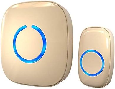 SadoTech Wireless Doorbells for Home, Apartments, Businesses, Classrooms, etc. - 1 Door Bell Ringer & 1 Plug-In Chime Receiver, Battery Operated, Easy-to-Use, Wireless Doorbell w/LED Flash, Beige