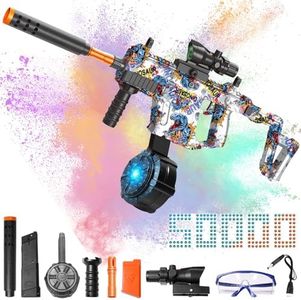 TENTAM Gel Blaster Splatter Automatic Splatter Ball Toy Rechargeable with Goggles and Ammo Drum, Outdoor Activities Shooting Game Party for Kids 14+