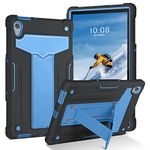 DUEDUE Lenovo Tab M10 HD Case-Kickstand Heavy Duty Cover Shockproof Full Body Protective Tablet Case for Lenovo Tab M10 HD 2nd Gen 10.1 Inch 2020(TB-X306X/TB-X306F), Black/Blue