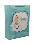 Arrow Paper Products Happy Cloud Baby Shower Paper Gift Bags For Return Gift, Small Presents, Pack Of 10 (Turkish, 20.32 X 7.62X 27.94 Cm) - Multicolor