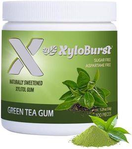 XyloBurst Gum | Xylitol Chewing Gum | Sugar Free, Gluten Free, Keto Friendly | Aspartame Free Gum For Oral Health | Green Tea | 100-Count Jar