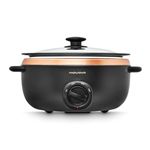 Morphy Richards Sear and Stew Slow Cooker - Black & Rose Gold - 6.5L - Dishwasher Safe - 461016