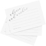 Bliss Collections Advice and Wishes Cards - 50 Real Silver Foil Cards, 4 x 6 Uncoated, Heavyweight Card Stock for Weddings, Receptions, Bridal Showers, Baby Showers, Graduations and Special Events