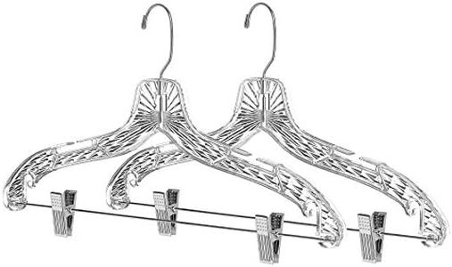 Whitmor Crystal Suit Hangers with Clips S/2