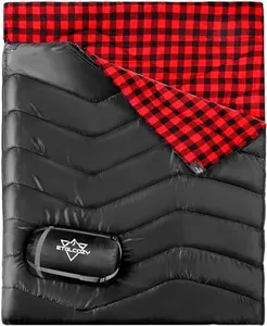 ETGLCOZY Double Sleeping Bag for Adults Camping, XL Queen Size Sleeping Bag for All Season Hiking Backpacking, 2 Person Sleeping Bag Lightweight Waterproof for Cold Weather & Warm