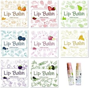 CRASPIRE Lip Balm Labels 80pcs Homemade Lip Balm Labels 2” Clear Lip Balm Labels for Tubes Printable Waterproof Lip Balm Stickers Labels for Lip Balm Handcream Candle Container（Food Logo）