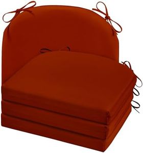 cozyide Outdoor Chair Cushions, Waterproof Patio Seat Cushions with Adjustable Straps, Round Corner Patio Chair Cushions for Garden, Brick Red, 17x16x2 Inch (Pack of 4)