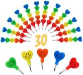 BieFuDan 30 Pieces Stackable Love Smiley Pencils, Kids Plastic Love Smiley Shaped Stacking Pencil, Pencils for Kids，5 in 1 Point Pencils for Birthday Party Supplies School Fun Equipment