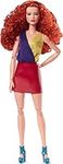 Barbie Looks Doll, Curly Red Hair, Color Block Outfit with Miniskirt, Style and Pose, Fashion Collectibles, Barbie Signature Looks