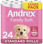 Andrex Family Soft Toilet Roll - 24 Toilet Rolls, Bulk Buy, Fragrance Free, FSC Certified