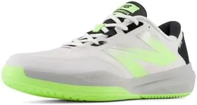 New Balance Men's FuelCell 796 V4 Hard Court Tennis Shoe, White/Bleached Lime Glo/Black, 10 Wide