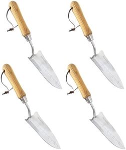 GARDEN GURU Eco Transplanter Trowel Shovel- 100% Recycled Stainless Steel - Rust Resistant - FSC Certified Wood Ergonomic Handle - Perfect Tool for Gardening Weeding Transplanting and Digging (4 Pack)
