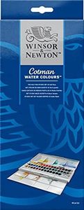 Winsor & Newton, Cotman Watercolour, 'Studio Set', 45 x Half Pans + 1 x Cotman Watercolour Round Brush