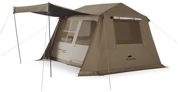 Naturehike Village Camping Tent, 4-8 Person Instant Cabin Tent 4 Modes Setup in 60 Seconds with Full Rainfly, Waterproof Large Camping Tents with Carry Bag for Hiking& Car Camping(73+73 sq)
