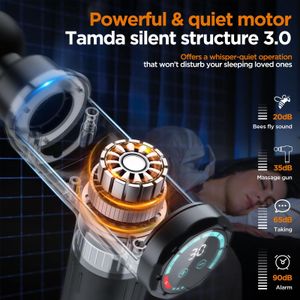 Deep Tissue Massage Gun – 30 Speeds, 10 Heads, Quiet Glide, LCD, Portable