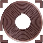 Bébé Earth Baby Proofing Edge and Corner Guard Protector Set for Back to School, 16 Feet Edges & 4 Foam Corners, Furniture and Table Child Baby Proof Bumpers, Pre-Taped Corner Cushions - Coffee Brown