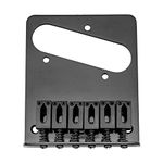 Musiclily Guitar Telecaster Bridge Assembly with 6 Saddles for Tele Style,Black