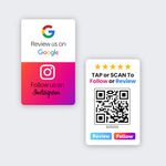 Review + Instagram 2-in-1 combo NFC Card with QR Code | Boost Business Reviews with Tap or Scan | Pre-Configured | UV Printed | With Dashboard