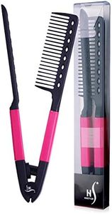 Herstyler Hair Straightening Comb - Flat Iron Comb - Hair Straightener Comb With a Firm Grip - Styling Comb for Women (Pink)