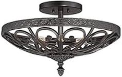 Kathy Ireland La Romantica Black Iron Ceiling Light