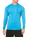 Volcom Men's Solid UPF 50+ Long Sleeve Rashguard, Tidal Blue, Medium