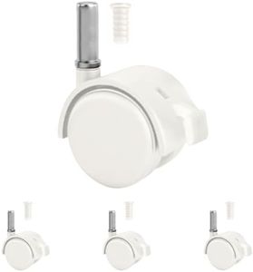 Ruedas Cuna con Enganche en Espiga. Ruedas para Cuna de Bebé. Juego 4 Unidades, las 4 Ruedas con Freno para más Seguridad + 4 Tacos para Unir a la Cuna. Blancas CoolDreams