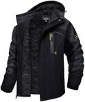 TACVASEN Men's Ski Hiking Jacket Waterproof Fleece Liner Softshell Jacket Winter Travel Walking Snow Hooded Coat Windbreaker Jacket Grey black, L
