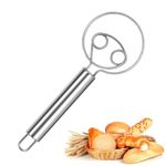 NORIQ Multifunctional Effortless Stainless Steel Dough Mixer with Hanging Hole Durable Time-Saving Mixing Stick Baking Tools Egg Beater for Home Kitchen Baking Accessories 1 Pcs