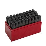 36pc 3/8" Steel Metal Punch Letter & Number Stamp Stamping Set with Plastic Case