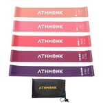 Athmonk Mini Loop Resistance Band for Workout for Men Women - Leg Exercise Fitness Band Hip Glute - Thera Band for Physiotherapy Yoga Pilates Stretching - Gym Rubber Elastic Band - Set of 5, Peachy