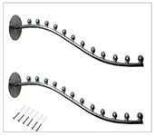 Q1 Beads Steel 12 Balls Pin Wall Mount Wall Drope Hanger for Hanging Clothes Dress, Shop and Showroom Display(Chrome)-2 Pack