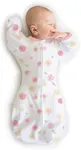 Amazing Baby Transitional Swaddle Sack with Arms Up Half-Length Sleeves and Mitten Cuffs, Medium, 3-6 Months, 14-21 lbs, Little Watercolor Roses (Arms Up Swaddle, Transition Swaddle Sleep Sack)