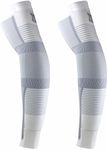 Zensah Ultra Compression Arm Sleeves (Pair) for Men and Women High Performance (White, Medium)