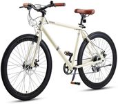 VIRIBUS Hybrid Bikes, 28 inch Mens Bike with Lightweight Aluminum Frame, 700C Adult Bicycle 7 Speed for City Commuter with Disc Brakes, Retro Vintage Mens Road Bikes for Tall Adults