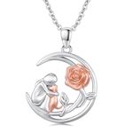 CHENGHONG Dog Necklace for Women 925 Sterling Silver Roseflower Dog Pendant Pet Keepsake Memorial Gifts Dog Themed Jewellery Dog Gifts for Dog Owners……