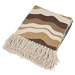 Bloomingville Modern Recycled Cotton Print and Fringe, Multicolor Blanket Throw, Multi