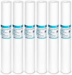 Membrane Solutions 10 Micron Sediment Water Filter Replacement Polypropylene Cartridge 20"x2.5" for Whole House Filter System - 6 Pack