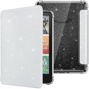 MoKo Case for All-New 7" Kindle Paperwhite 2024 12th Gen&Kindle Colorsoft Signature Edition 2024,Ultra Clear Soft Flexible Glitter TPU Back Cover Light Shell with Auto Wake/Sleep, Glitter White