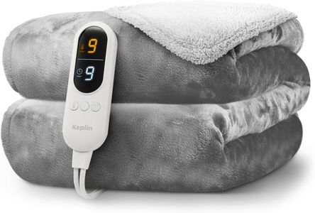 KEPLIN Electric Heated Throw Blanket – Grey Fleece