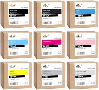 MS.R T850 Ink Cartridges Remanufactured Replacement for Surecolor P800 Printer T8501 T8502 T8503 T8504 T8505 T8506 T8507 T8508 T8509 Ink (9 Pack)
