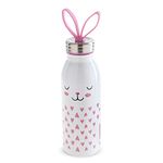 Aladdin Zoo Thermavac Stainless Steel Childrens Water Bottle 0.43L Bunny – Keeps Cold for 7 Hours - Soft Silicone Fingerloop - Kids Water Bottles for School - BPA-Free Thermos Flask - Leakproof