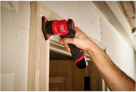 Milwaukee 12V Brushless Cordless Orbital Detail Sander – Tool Only, Red/Black