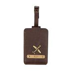 The Junket Customized Luggage Tag for Men & Women (Dark Brown) | Personalized Name & Charm Tag | Unisex Travel Accessory | Premium Gift for Travelers & Explorers, Wedding Return Gift, Bag Tag
