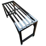 AMRON Single Step Pot Holder/ 1 Step Plant Stand, Garden Bench,Iron Bench for Roof and Outdoor in Black