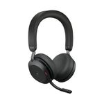Jabra Evolve2 75 Wireless PC Headset with 8-Microphone Technology - Dual Foam Stereo Headphones with Advanced Active Noise Cancellation, USB-A Bluetooth Adapter and MS Teams-compatibility - Black